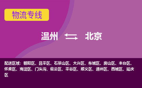 溫州到北京朝陽區物流專線