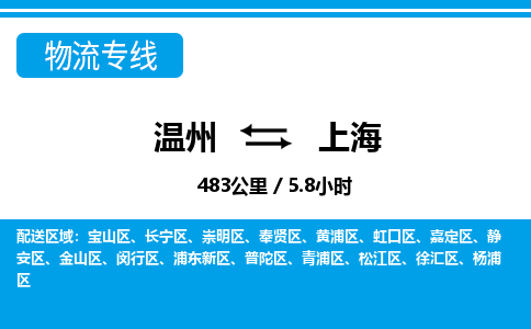 溫州到上海寶山區(qū)物流專線