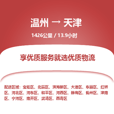 溫州到天津東麗區(qū)物流專線