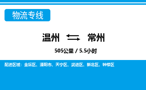 溫州到常州新北區物流專線