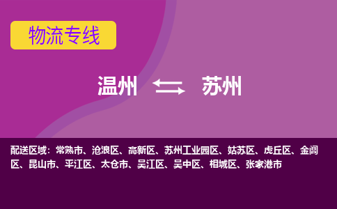 溫州到蘇州滄浪區物流專線