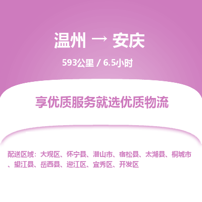 溫州到安慶迎江區物流專線