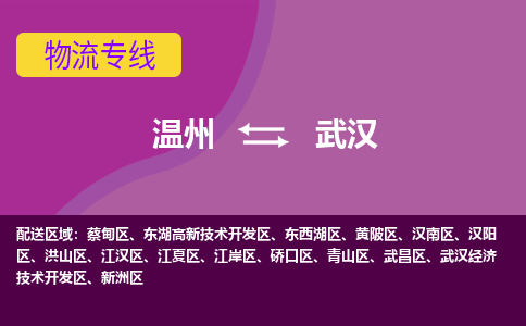 溫州到武漢黃陂區物流專線