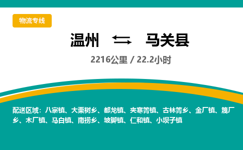 溫州到馬關(guān)縣物流專線