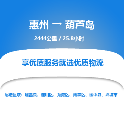 惠州到葫蘆島龍港區(qū)物流公司