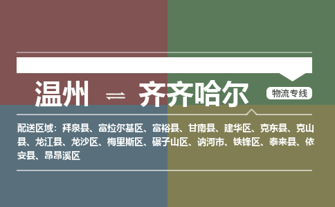 溫州到齊齊哈爾鐵鋒區物流專線