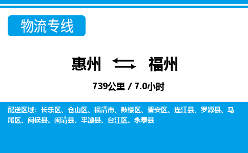 惠州到福州晉安區物流公司
