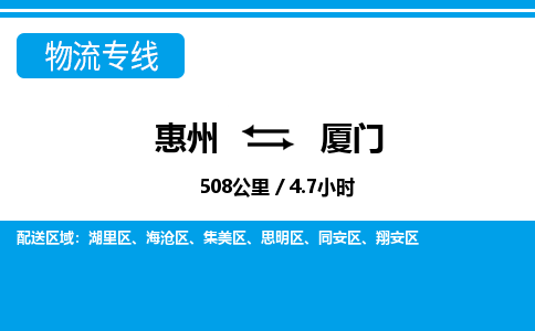 惠州到廈門海滄區(qū)物流公司